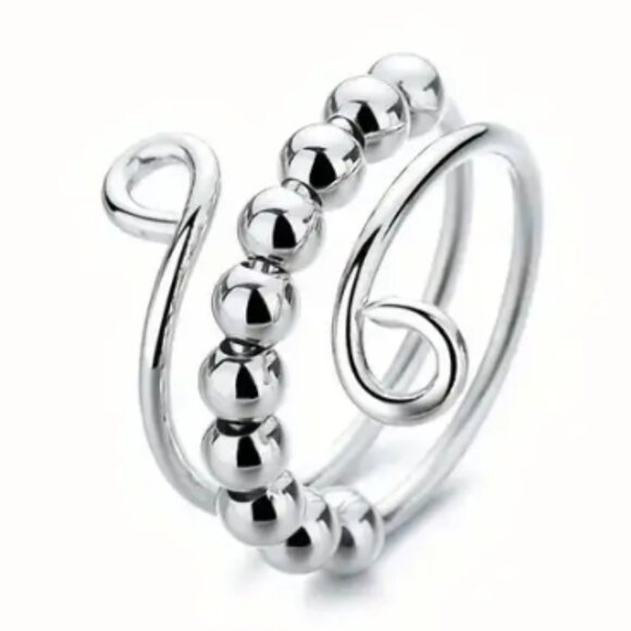 Silver Loop - Sensory, Fidget, Spinner, or Worry Ring -  Adjustable Sizing - Picture 1 of 2